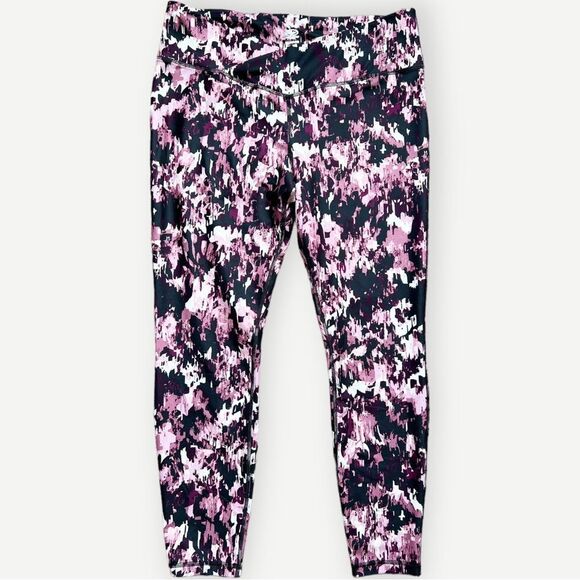 Athletic Works Black & Pink Leggings Criss Cross Waistband. XXL. 2X. 20. Plus. - Picture 1 of 6